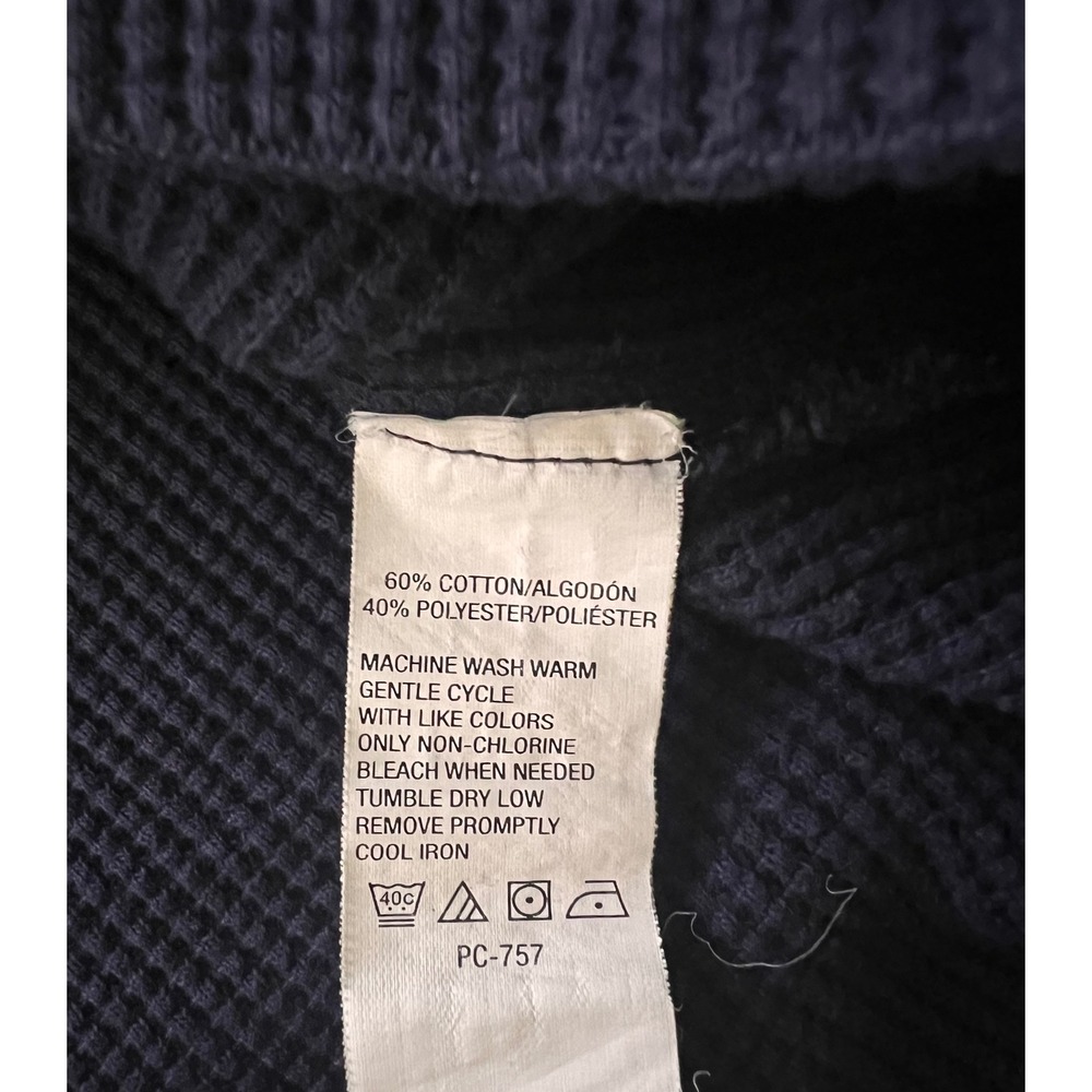 Izod Mens Waffle Knit Henley Shirt 2 Pack Navy Blue Gray XL Long Sleeve - Picture 13 of 16